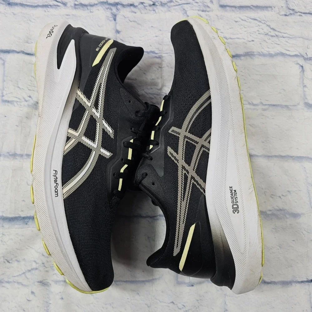 ASICS GT-1000 13 Running Shoes Womens 11 Black White Yellow Stability Sneakers